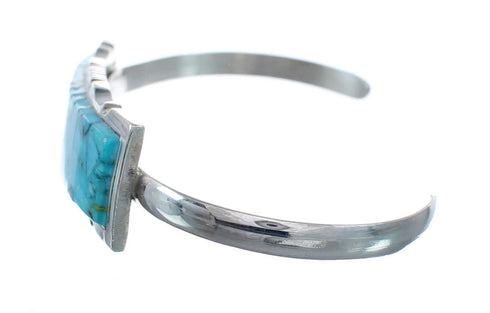 Sterling Silver Navajo Indian Turquoise Cuff Bracelet AX127667